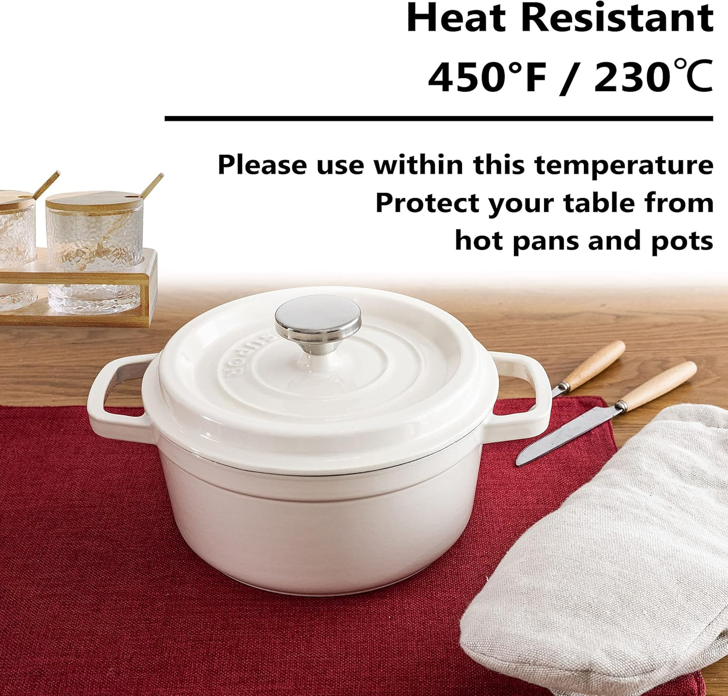 Home Brilliant Cloth Placemats Set of 8 Red Linen Placemats for Dinner Heat Resistant Dining Table Mats Kitchen Place Mats, Dark Red Burgundy