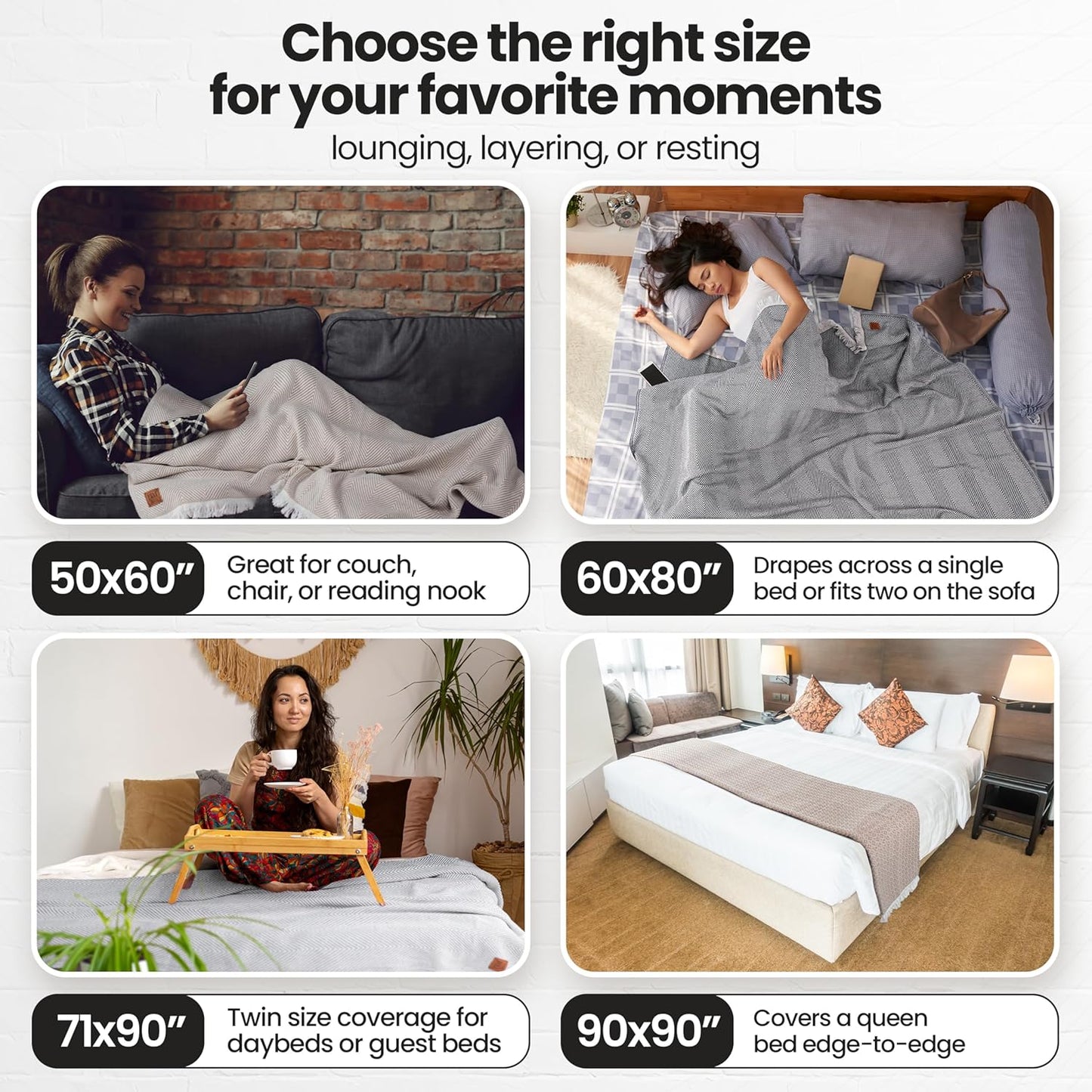 Gold Case Throw Blanket for Couch – 100% Recycled Turkish Cotton Blankets & Throws – Elegant Decorative Throw Blankets for Living Room Sofa – Woven Throws for Couch – Retro Mustard – 50x60