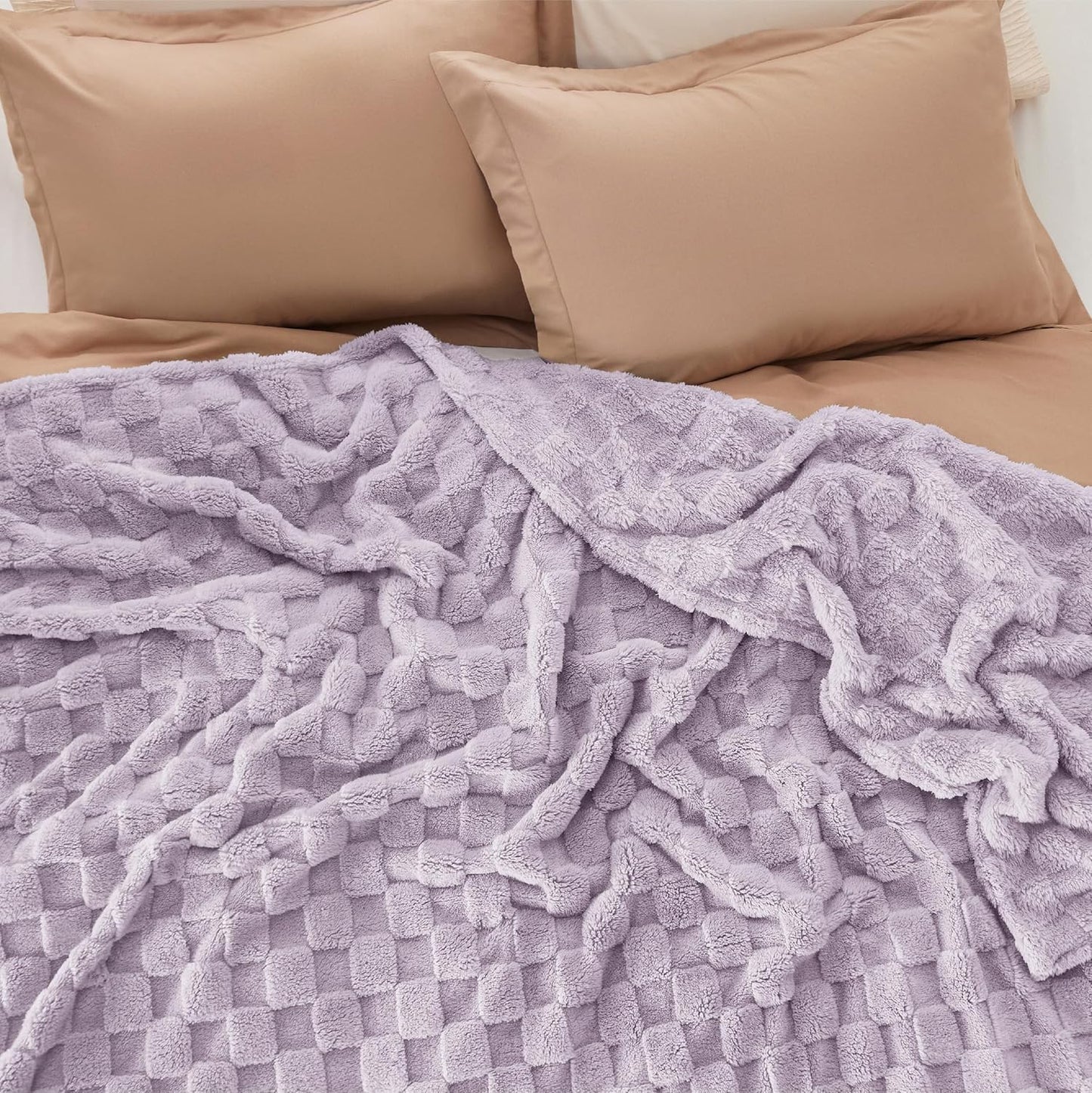Bedsure GentleSoft California King Blanket for Bed - Super Soft Cozy Blankets for Women Men Girls, Large Fuzzy Fleece Throw for Bedroom Decor, Lavender Fog, 102x96 Inches