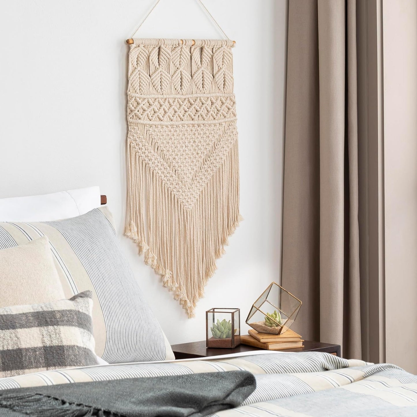 Mark&Day Wall Hanging, Tumeltsham Bohemian/Global Farmhouse Cream Tapestry Wall Hanging for Living Room, Bedroom, Office or Kitchen (60"H x 29"W)