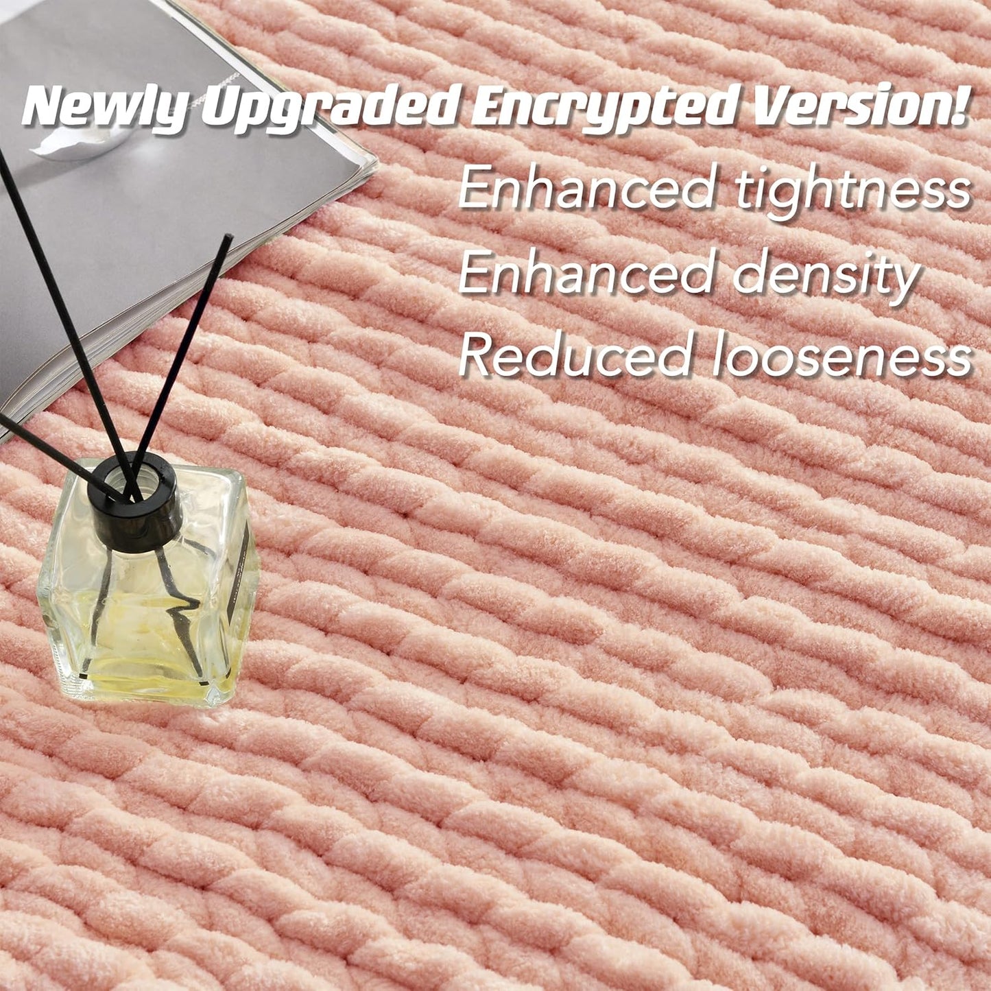 Maetoow Tighter Chenille Chunky Knit Blanket Throw 60×80 Inch, Handmade Warm & Cozy Blanket Couch, Bed, Home Decor, Soft Fleece Banket, Boho Thick Blankets and Giant Yarn Throws, Rose Pink