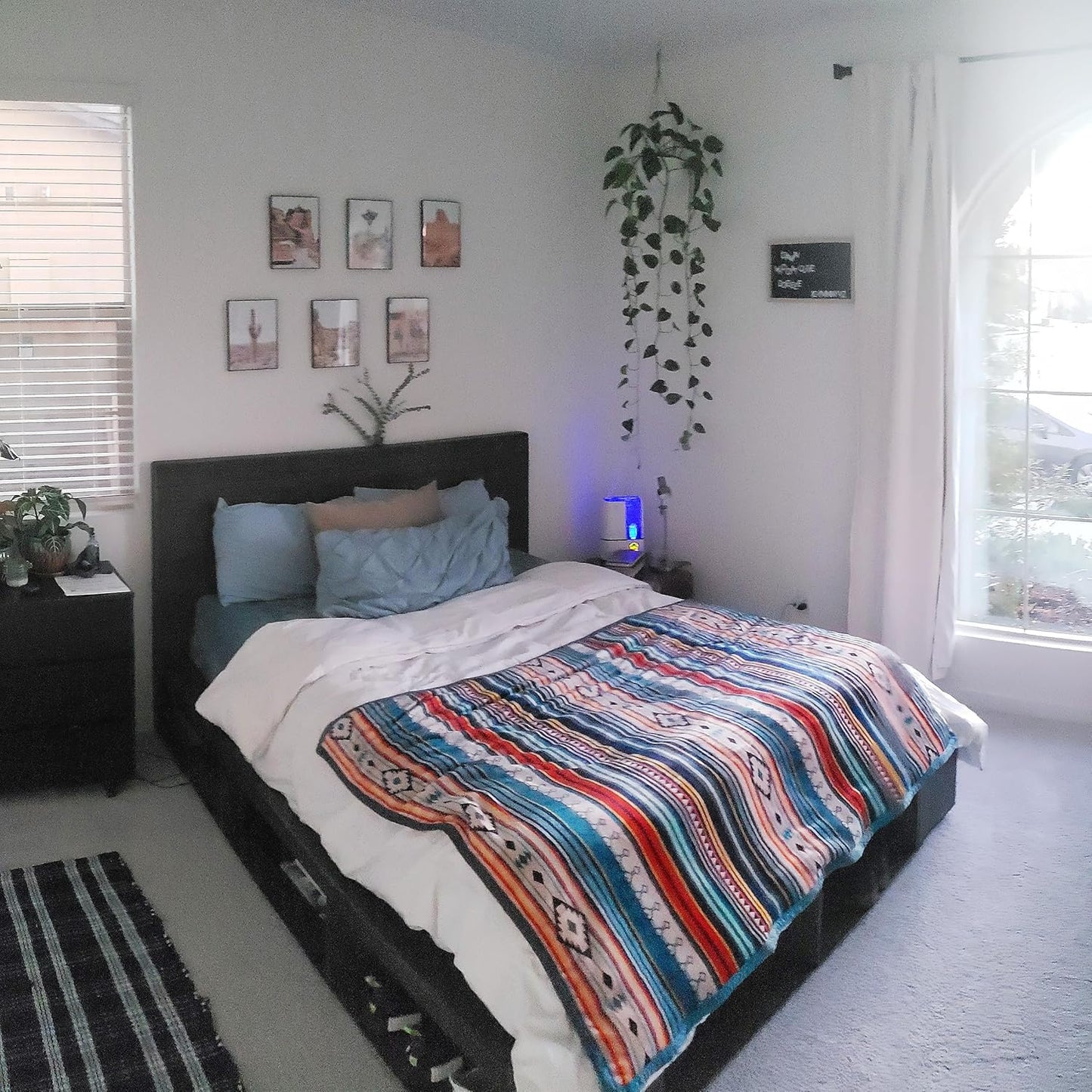 UKELER Bohemian Sherpa Bed Blanket King Size 90'' x 108'', Native American Cozy Warm Blanket for Bed/Couch/Sofa, Great Gift for Women's Day,Mother's Day,Father's Day,Thanksgiving,Christmas,Birthday