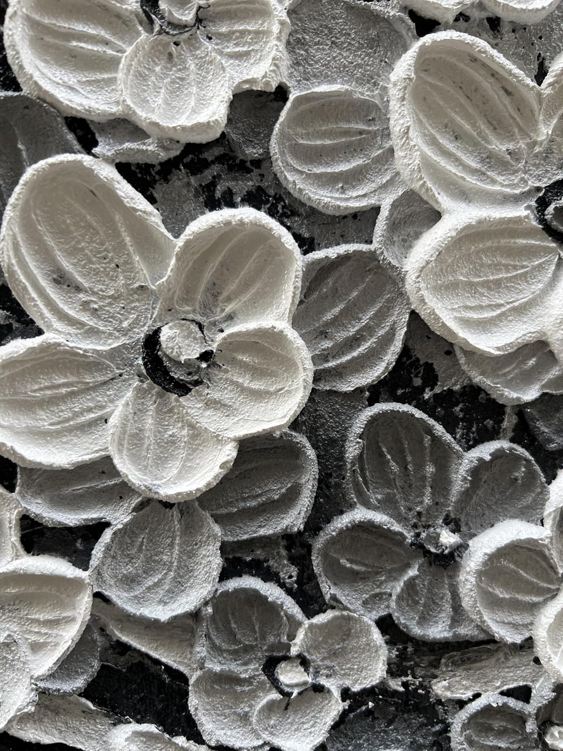 Epicler art Hand-painted abstract white flower art oil painting, 40x28 inch canvas wall art painting office home wall decorative art