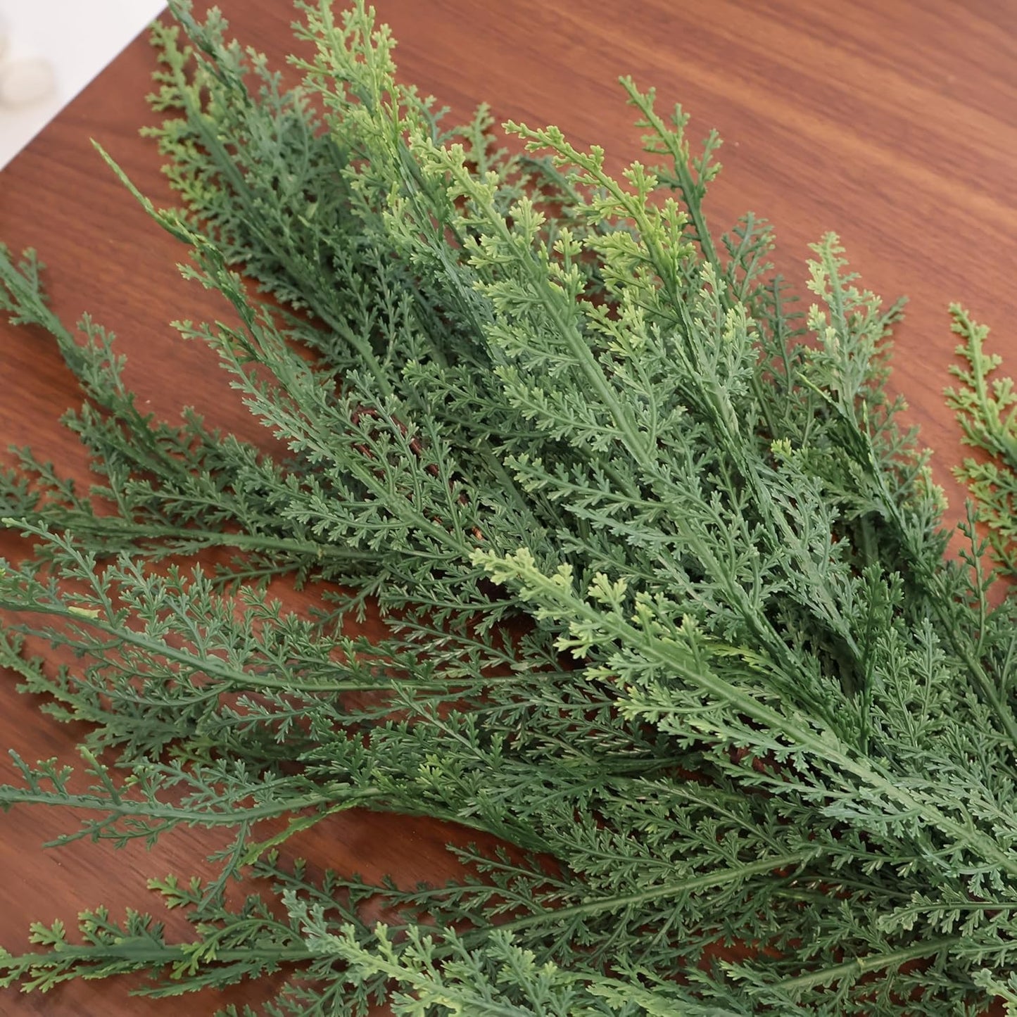 Christmas Cedar Garland Full Real Touch Artificial Green Faux Cypress Realistic Pine Garland for Mantle Fireplace Table Home Decoraiton 5FT