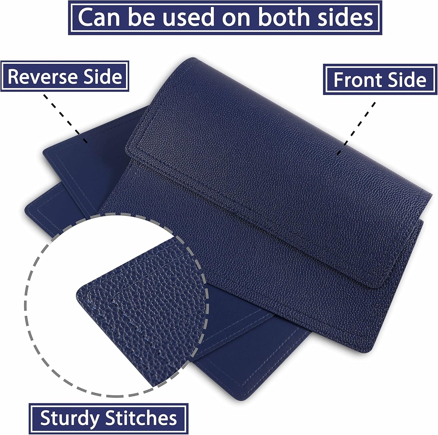 Faux Leather Placemats, PU Table Mats, Set of 4, Waterproof, Stain Resistant, Heat Resistant, Non-Slip Easy to Clean for Kitchen Dining Table,Conference Table C Blue Rectangle