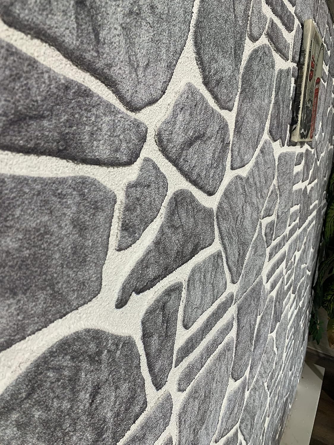 Dundee Deco 3D Wall Panels - Cladding Bluish Grey White Stone Look Wall Paneling, Styrofoam Facing for Interior and Exterior Applications, DIY, Sample, Size 10 x 10 in.