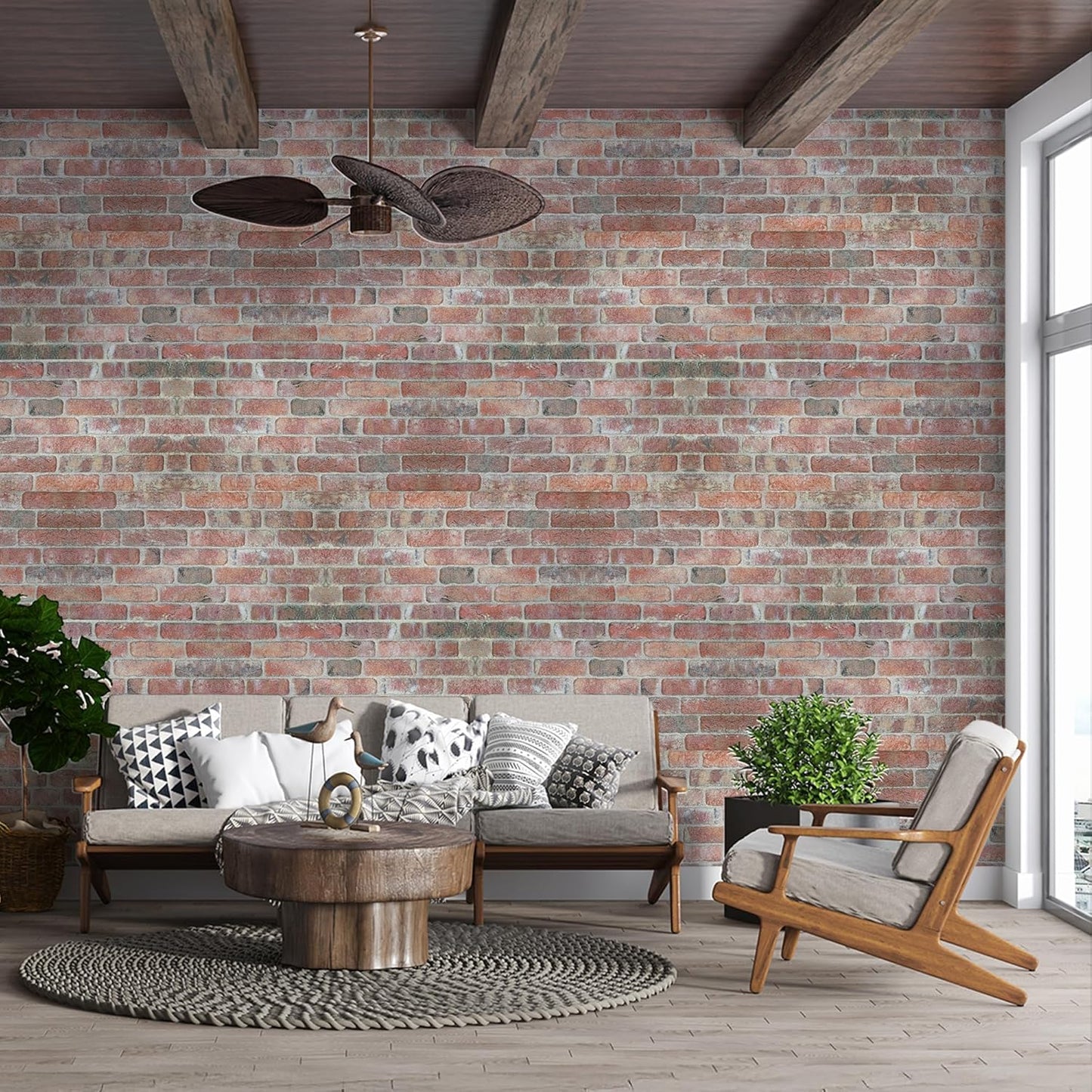 IZODEKOR 3D Wall Panels Brick Effect - Cladding, Stone Look, Styrofoam Facing for Living Room, Kitchen, Bathroom, Balcony, Bedroom, Back of Counter | Stone Bridge (10 x Panels) - Covers 53 sq ft