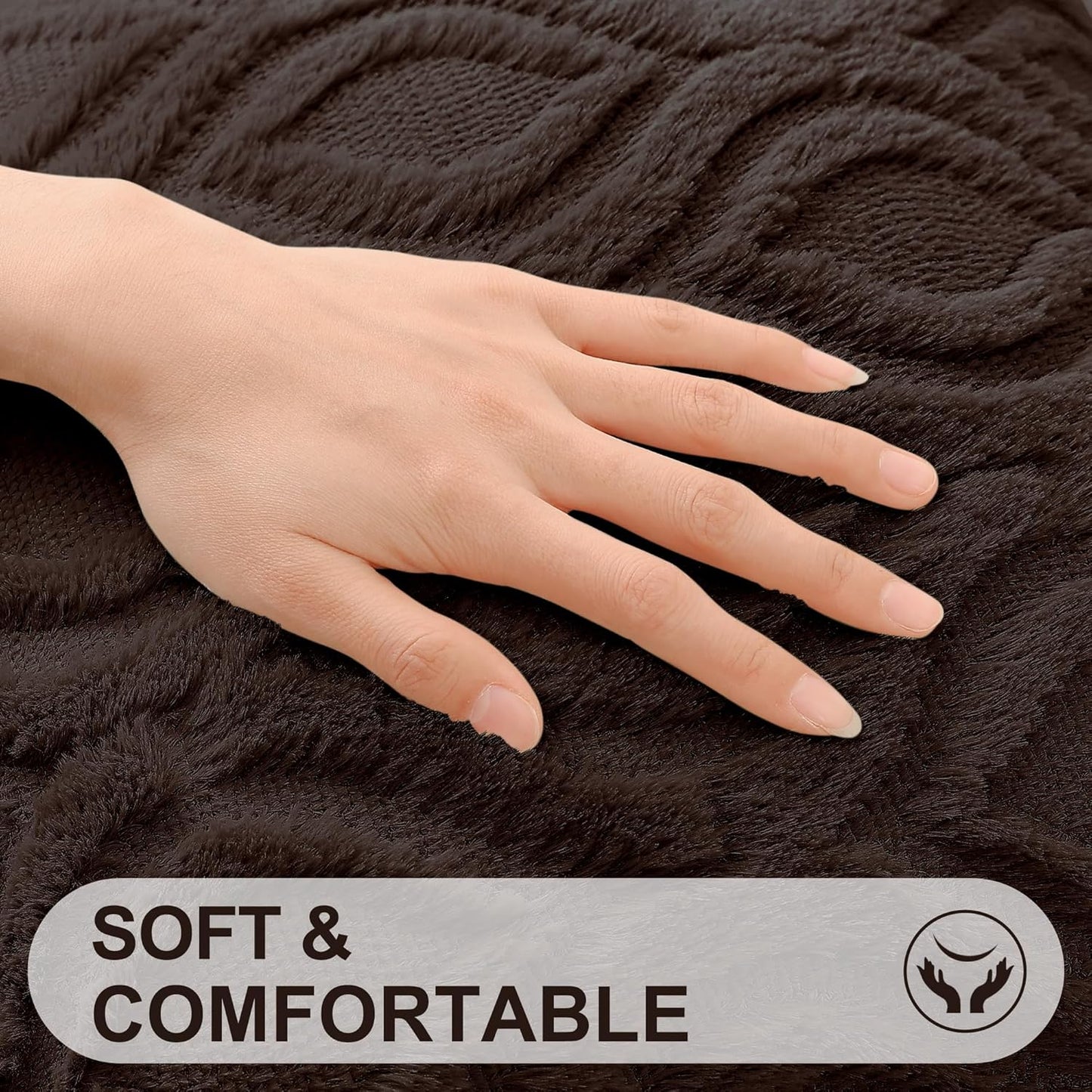 decorUhome Throw Pillow Covers 12x20 Inch Set of 2, Soft Plush Decorative Faux Fur Dark Brown Solid Couch Pillow Covers, Accent Farmhouse Neutral Lumbar Euro Pillow Cases for Sofa Bed Living Room