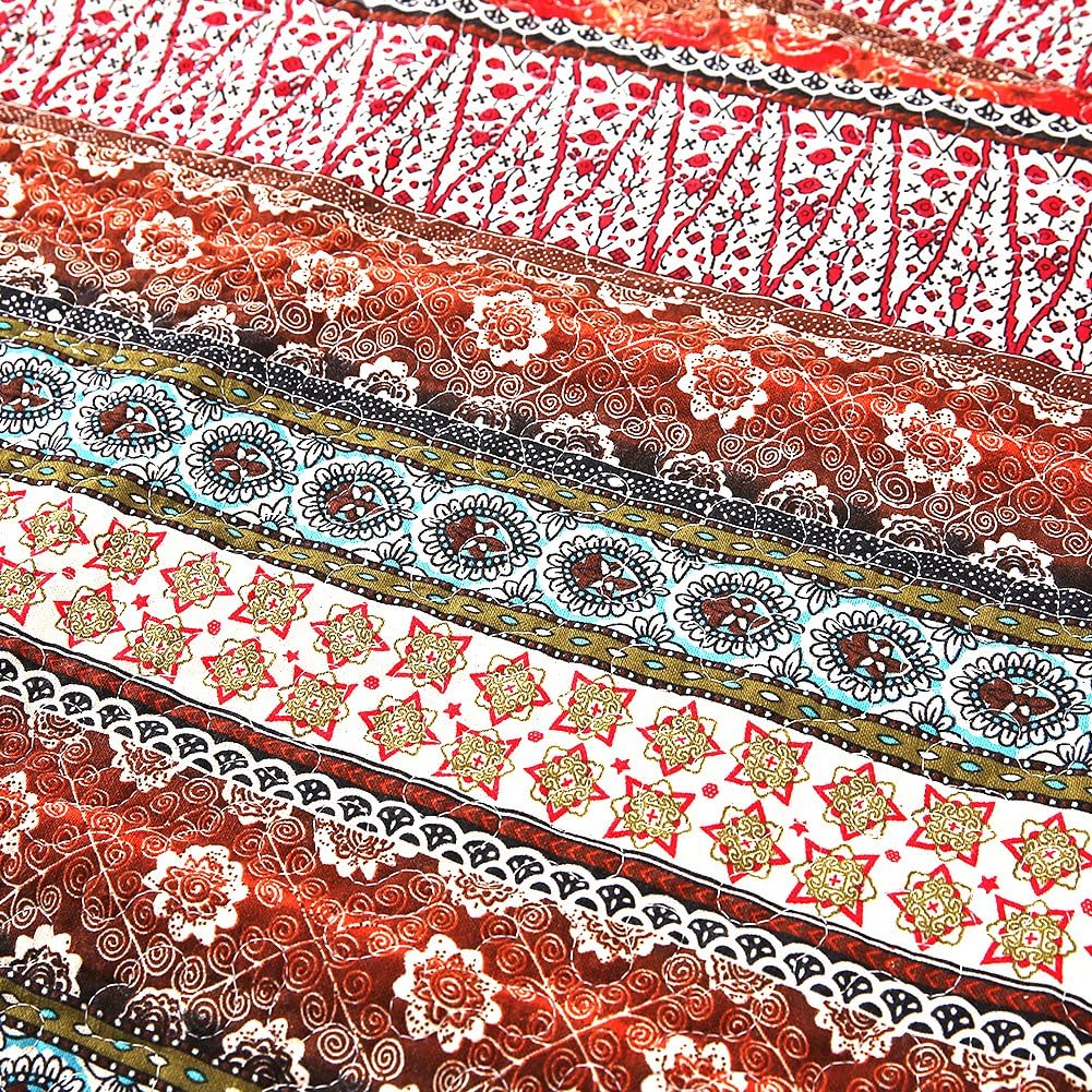 NEWLAKE Quilted Cotton Bed Pillowcases,Striped Classical Style, 2 Pieces, 20x36 Inch