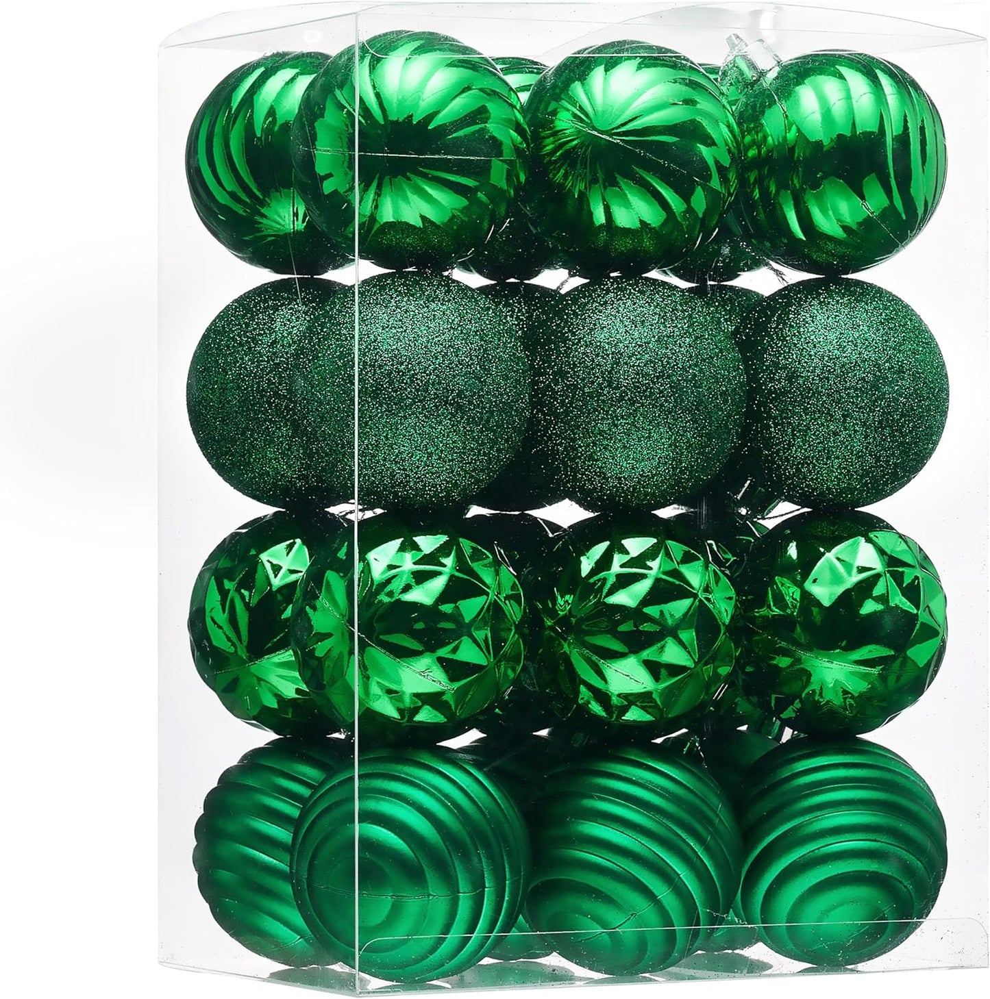 Valery Madelyn Christmas Ornaments Tree Decorations Set for Fall Halloween, 24ct Green Shatterproof Ball Ornaments, 2.36" Hanging Ornament Bulk for Xmas Holiday Party Decor