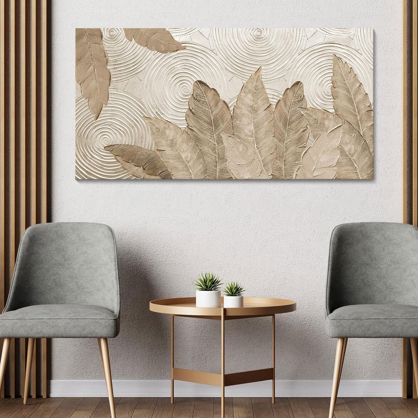 Minimalist & Modern Art for Bedroom Decor Framed Abstract Artwork for Walls Neutral & Contemporary Beige Wall art - Artwork for Living Room and Boho Style Large Abstract Wall Art 29×58IN