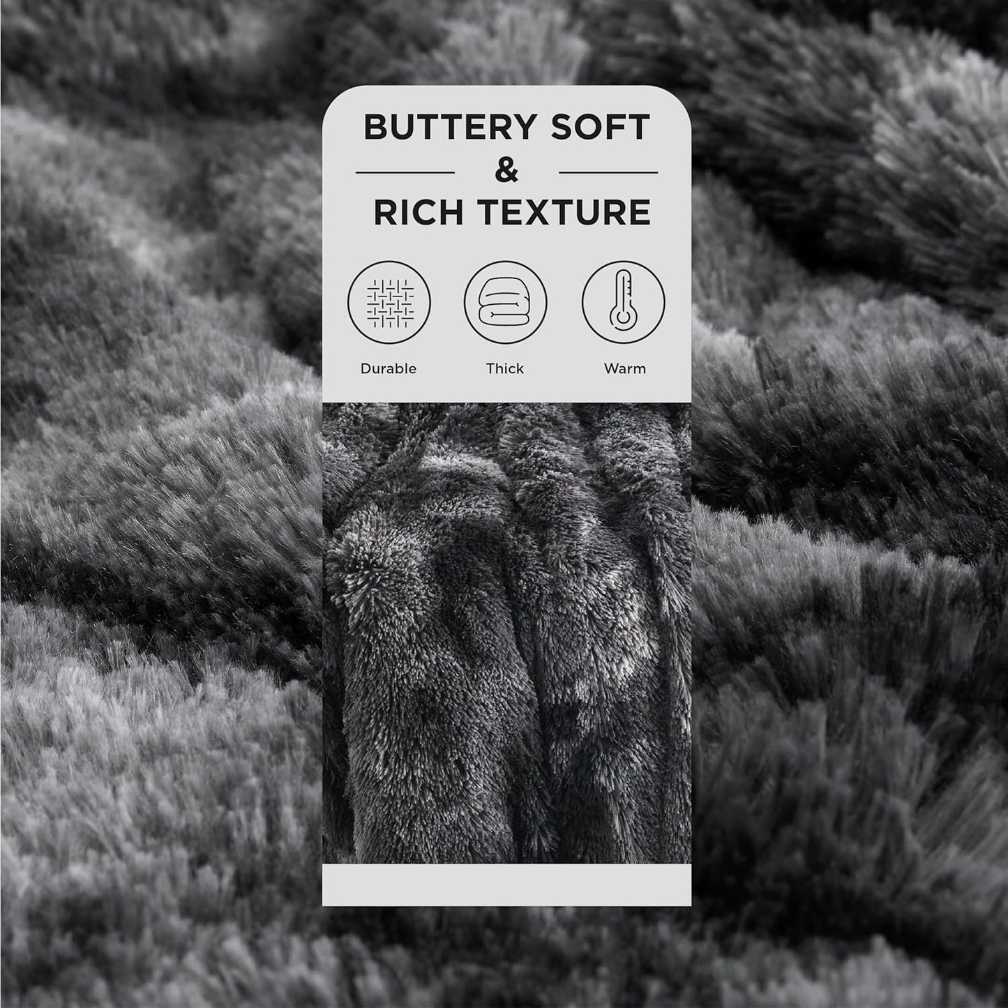 Bedsure GentleSoft Fluffy Black Blanket Cozy Gifts for Men, Black Home Decor Soft Fuzzy Plush Thick Warm Sherpa Fleece Faux Fur Throw Blanket for Couch Bed, Living Room College Dorm Decor, 50x60