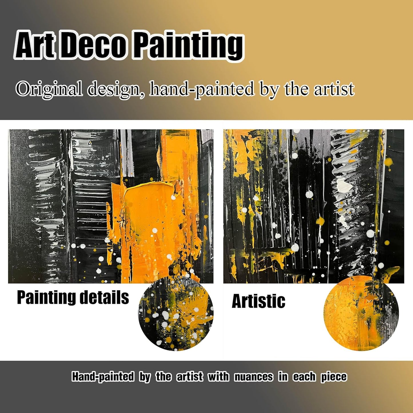 New York City Wall Art for Living Room - Hand Painted Canvas Wall Art for Office - Big Picture Frames for Wall Size 29" x 59"