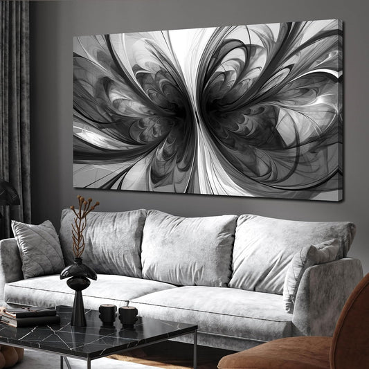 Large Abstract Canvas Wall Art Living Room Black Art Wall Decor for Office Teenage Boy Room Decor 29 x 59 Inch
