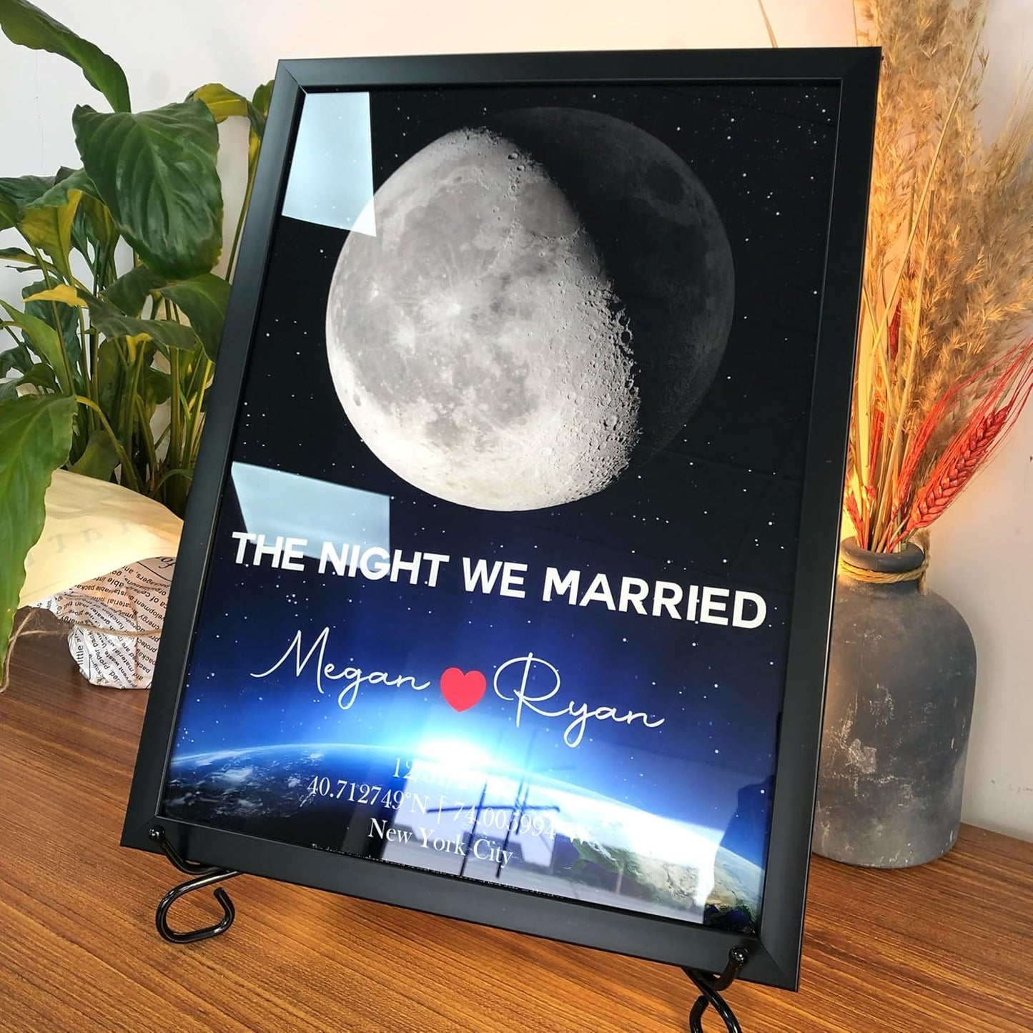 Custom Moon Map for Couples Gifts, Personalized Gifts for Anniversary, Where We Met Map Gift, MoonMap with Your Story, Unique Romantic Gift for Her