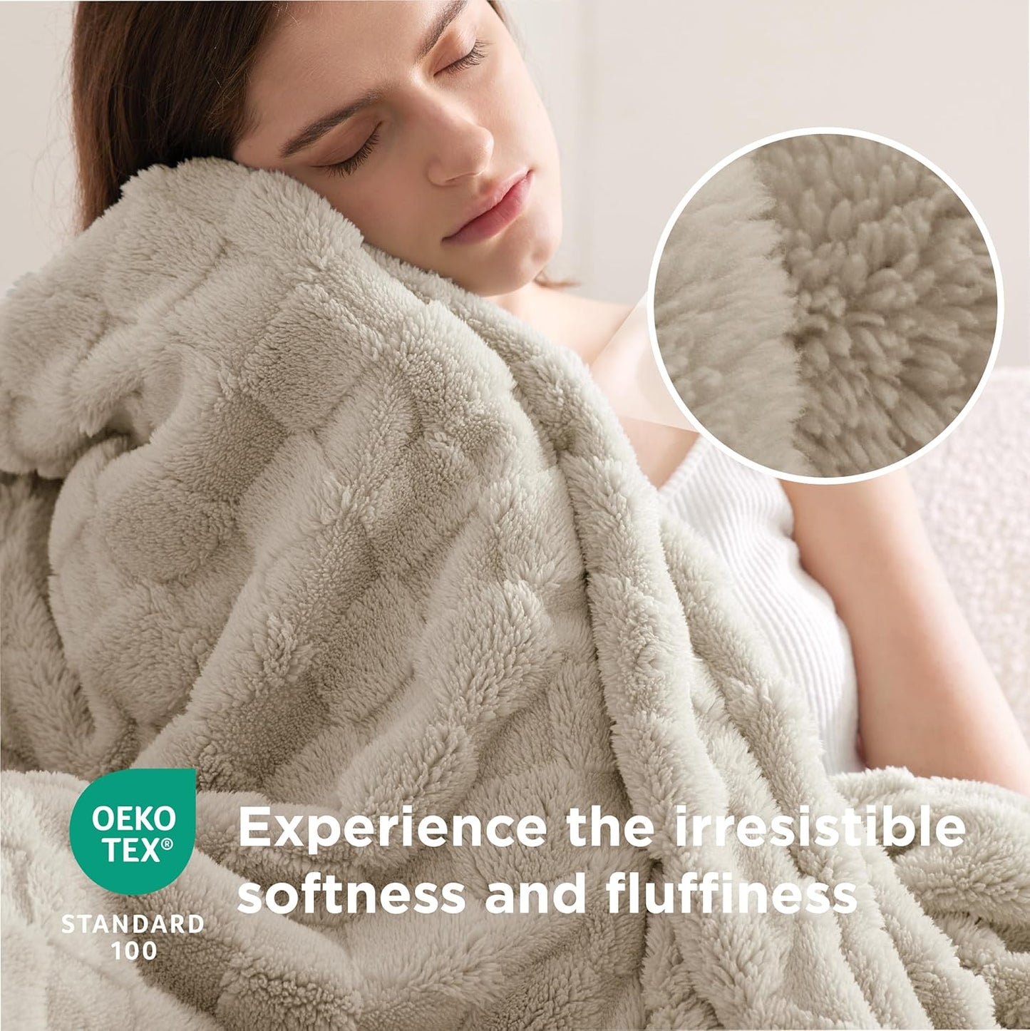 Bedsure GentleSoft Full Size Blankets for Bed Light Brown - Super Soft Cozy Fleece Blanket for Women Men Girls, Large Fuzzy Throws for Bedroom Decor, 84x90 Inches