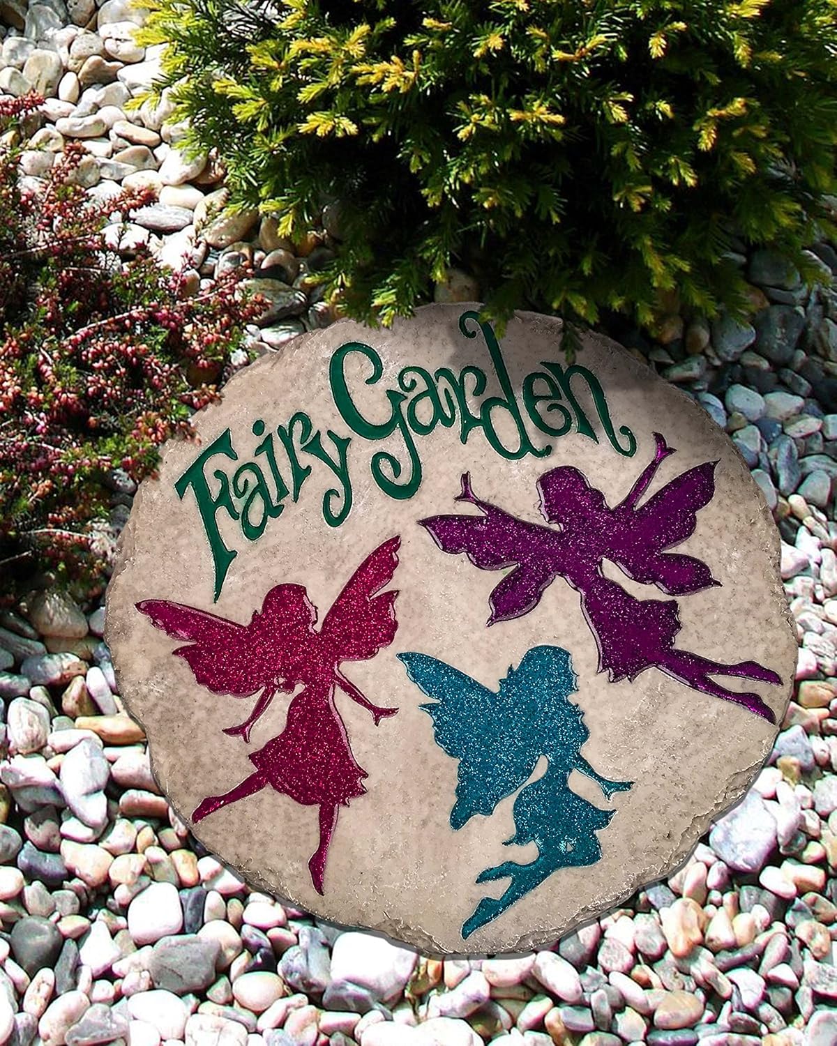 Spoontiques - Garden Décor - Moon & Back Stepping Stone - Decorative Stone for Garden
